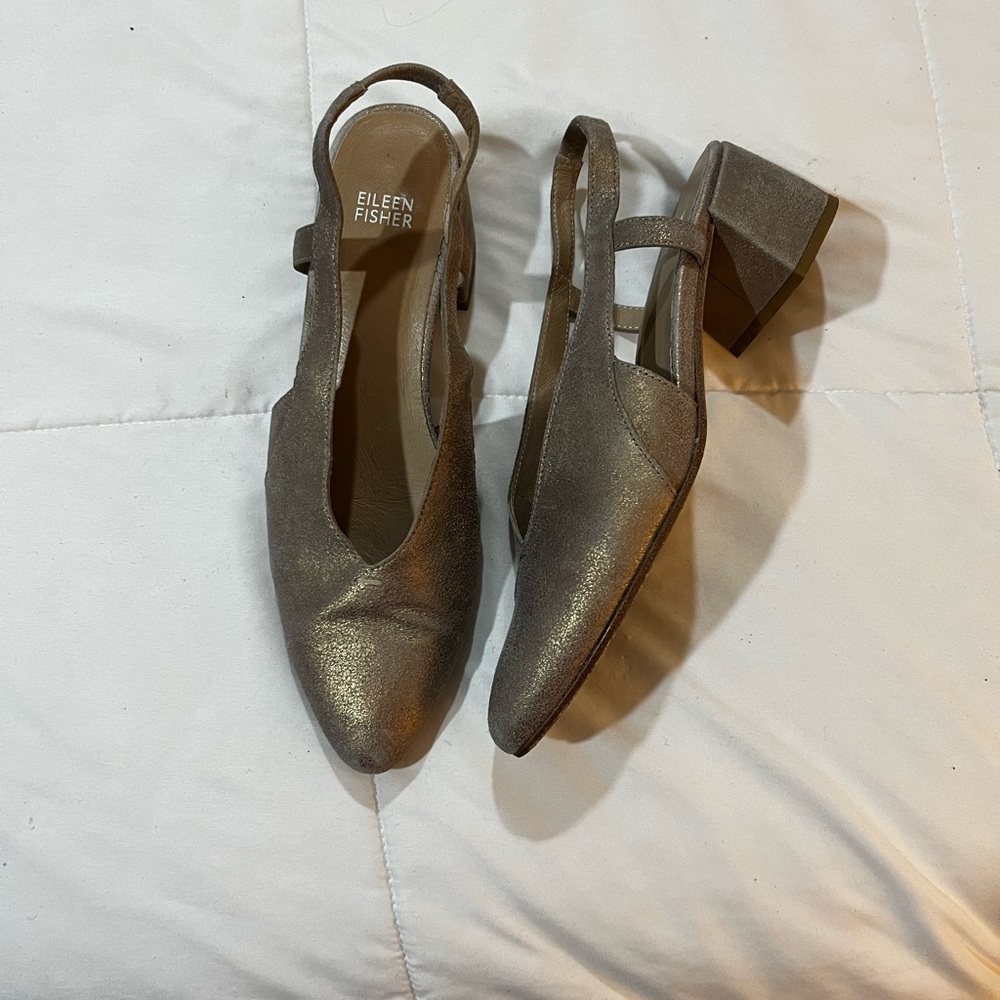Eileen Fisher Metallic Heels